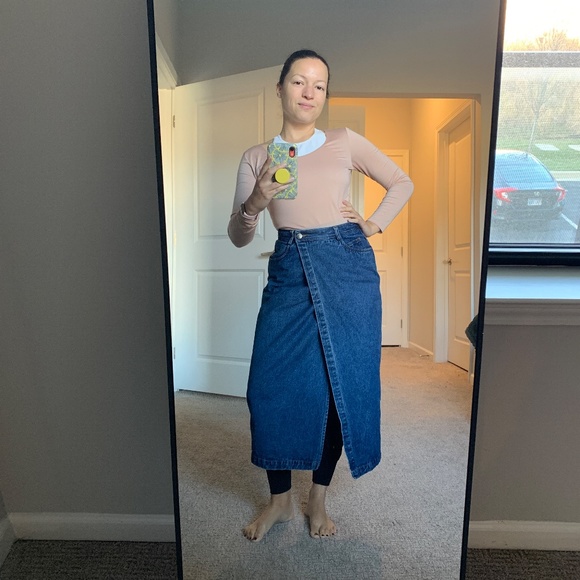90s Vintage The Limited Denim Wrap Skirt, Sz 4/26, Like New - Picture 2 of 13